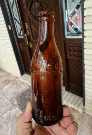 CHATTANOOGA TENNESSEE Coca Cola COKE SLUG Script AMBER Straight Side SODA BOTTLE 3
