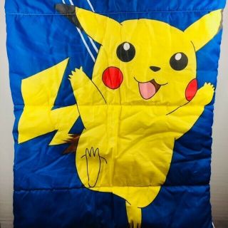 Vintage 90s Pokemon Pikachu Ash Kids Twin Sleeping Bag Gotta Catch Em All