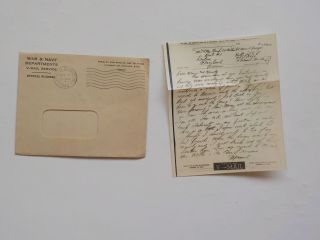 Wwii V - Mail Letter 1944 501st Parachute Infantry Denton Maryland World War Ww2