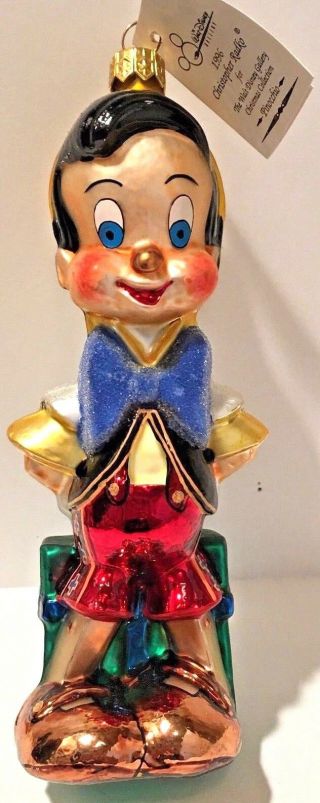 Christopher Radko Disney Gallery Pinocchio Glass Christmas Ornament Le