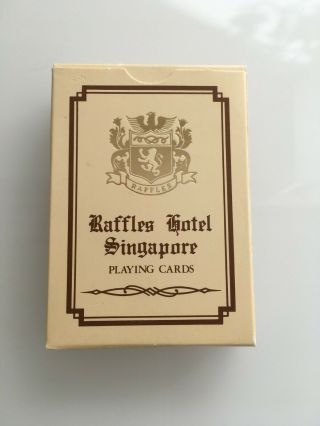 Raffles Hotel Singapore Vintage Playing Card Deck.  Seal.  Cream.