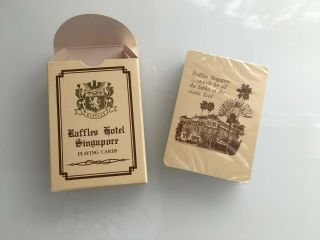 Raffles Hotel Singapore Vintage Playing Card Deck.  Seal.  Cream. 2
