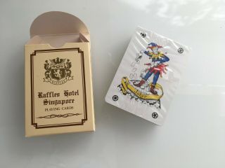 Raffles Hotel Singapore Vintage Playing Card Deck.  Seal.  Cream. 3