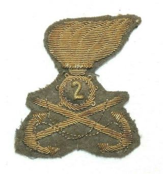 Wwii Royal Italian Army (rei) 2nd Bridging Engineer Bullion Cap Badge
