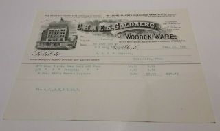 1899 York Billhead C H & E S Goldberg Wooden Ware