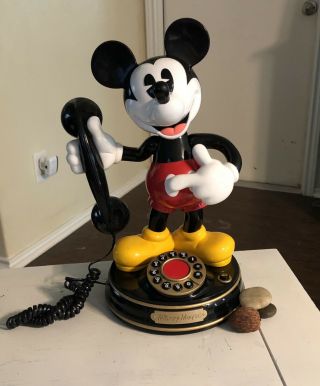 Vintage Disney Mickey Mouse 1997 Telemania Telephone Rotary Phone.
