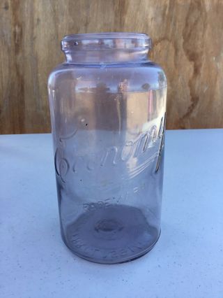 Vintage Economy Perr Sun Purple Glass Half Gallon Canning Jar Amethyst