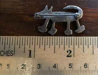 Vintage Rock Kritters Sterling Silver Pin Red Orange Coral inlays Animal Dog 3