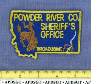 Powder River County Sheriff (old Vintage) Montana Police Patch State Shape Horse