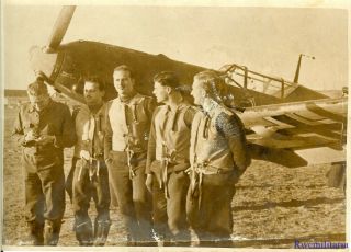 Press Photo: Best Luftwaffe Jagdflieger Pilots By Me - 109 Fighter Plane; 1939