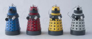 Doctor Who Dalek Ornaments - Set Of 4 - Box Has Torn Flap - See Pictures