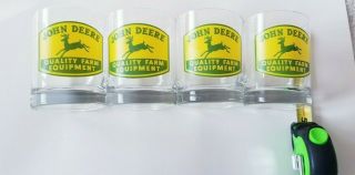 4 John Deere 4 Inch Rocks Glasses " Quality Farm Equipment "