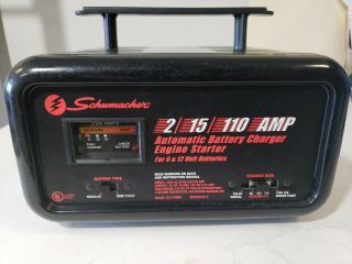 Vintage Schumacher Se - 1250ma Heavy Duty Battery Charger 2/15/110 Amp For 6/12v