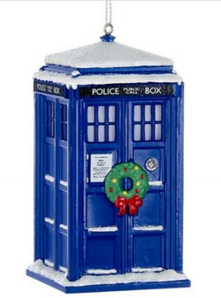 Doctor Who Tardis Ornament Wreath & Light - Up (changes Colors) Kurt Adler Dw1162