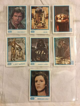 1984 Rotj Trading Cards Seven Vintage Star Wars Kellogg 