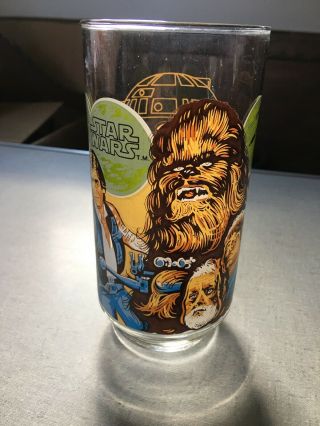 Vintage 1977 Star Wars Han Solo,  Luke,  Chewbacca,  Burger King Coca Cola Glass