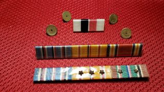Wwii Us Navy Usn Theater Campaign Medal Ribbons Plastic Covered Pin And Clutch