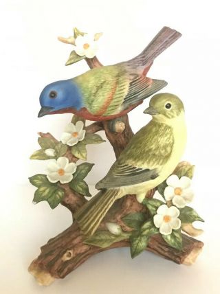 Home Interiors Masterpiece Porcelain Morning Encounter / Buntings Bird Figurine