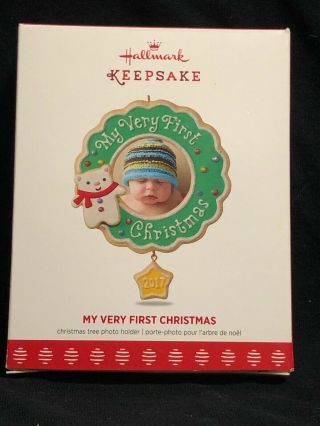 2017 Hallmark Keepsake Ornament “my Very First Christmas” Tree Photo Holder