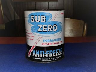 Sub Zero,  1 Gallon Anti - Freeze Metal Can,  Oil Can