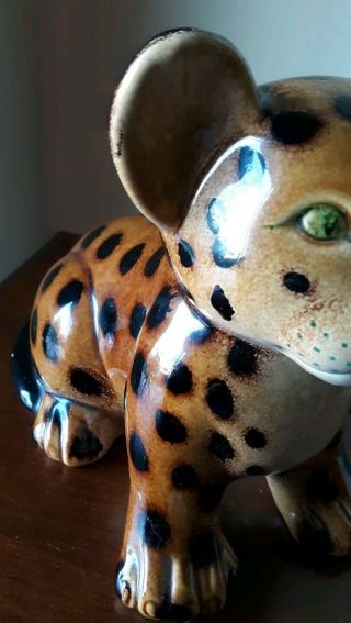 Baby Leopard Ceramic Figurine Statue
