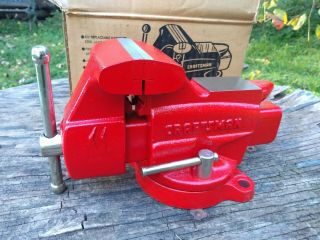 , Open Box Vintage Craftsman Swivel Bench Vise 3 1/2 " Jaws