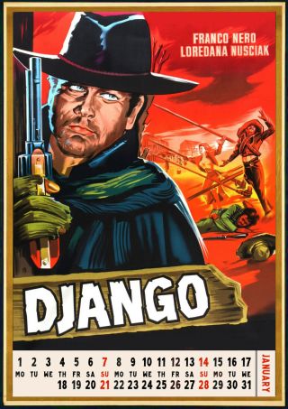 2020 Wall Calendar [12 pages A4] Spaghetti Western Vintage Movie Poster M423 3