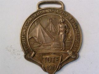 1919 “improved Order Of Red Men” Souvenir Fob – San Jose,  California