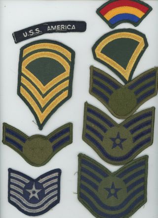 18 Us Military Patches 42nd Sgt Private Army Navy Air Force Uss America Infantry