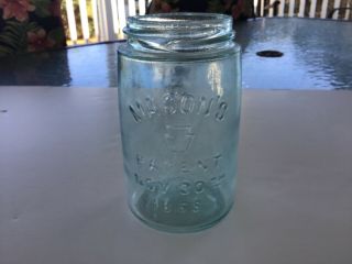 Mason’s Patent Nov.  30th 1858 Keystone Embossed Pint Jar