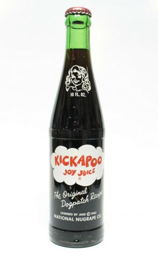 Vintage Dodger Cola Kickapoo Joy Juice Bottle 10 Oz & Full