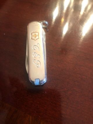 Vintage Tiffany & Co.  18k & Sterling Silver Swiss Army Pocket Knife With Pouch