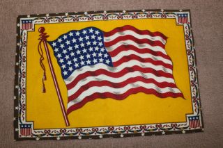 Pre To Early Ww2 U.  S.  National 48 Star Cigarette Felt Flag,