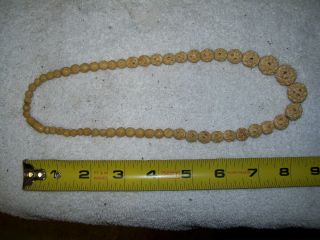Antique Chinese Bovine Bone Carved Bead Necklace