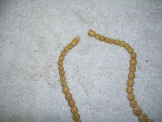 Antique Chinese Bovine Bone Carved Bead Necklace 2