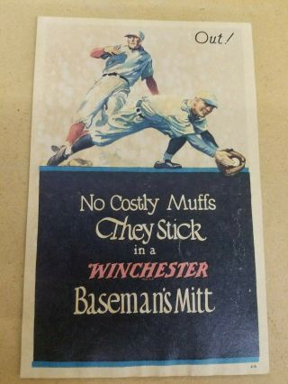 Vintage Winchester Baseball Mitts Gloves Old Sporting Goods Store Display Sign
