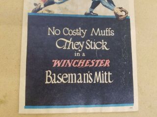 Vintage Winchester Baseball Mitts Gloves Old Sporting Goods Store Display Sign 3