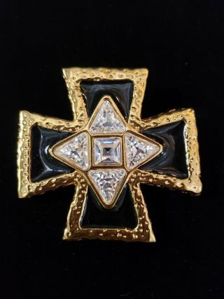 St John Maltese Cross Brooch Or Pendant 2 1/4 "
