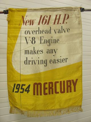 Vintage 1954 Mercury Car Dealership Showroom Banner Sign 161 Hp Ohv V8