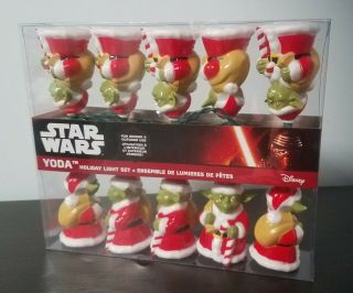 Star Wars Yoda Christmas Holiday Light Set Of 10 Nib Disney