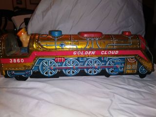 Vintage " Golden Cloud " Metal Toys Train Locomotive Battery Operated.  It