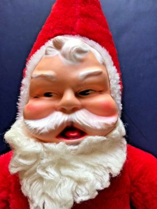 Vintage Plush Santa Claus Doll with Rubber Face 18 