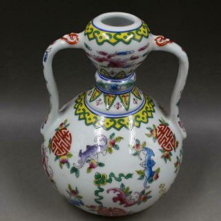 Chinese Ancient Antique Hand Make Pastel Vase Qianlong Mark G4