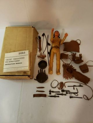 Vintage Marx " Chief Cherokee,  The Action Indian " And Paperwork