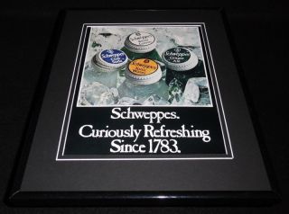1983 Schweppes Ginger Ale / Club Soda 11x14 Framed Advertisement