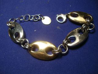 Rare Gold And Sterling Silver Old Pawn Huge Thick Big Chunky Bracelet