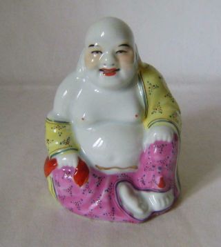 Vintage Chinese Porcelain Figure: Laughing Buddha : 10cm High