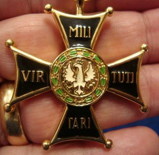 Polish Order Cross Of Virtuti Militari With Ribbon - Poland Military Medal