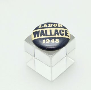 Orig 1948 Political Pinback Button Henry Wallace Labor L.  J.  Imber Co.  Chicago