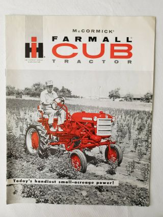 1950s International Harvester Mccormick Farmall Cub Tractor Brochure Advertising